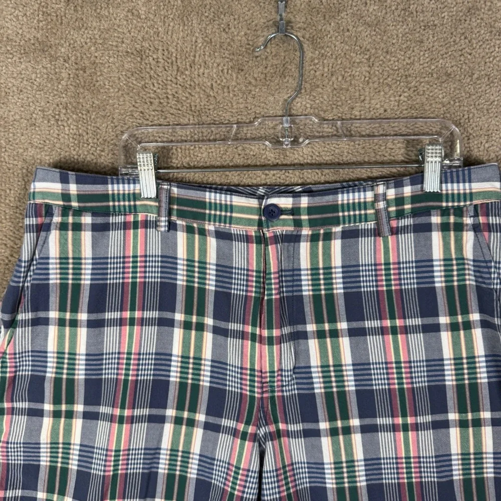 Vineyard Vines Plaid Shorts Mens 38 Multicolor Preppy Cotton Flat Front 9 Inseam